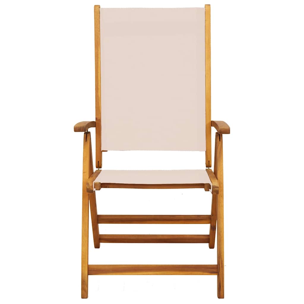 Vidaxl Folding Garden Chairs, 6 Pcs., Acacia Wood and Textilene