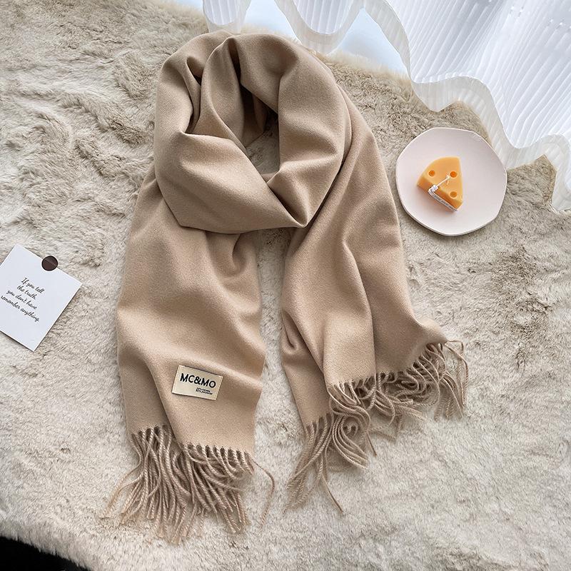 2024 Soft Imitation Cashmere Scarf: Women's Autumn-Winter Korean Style Warm Neck Warmer - Couple's Cold Protection Long Shawl.