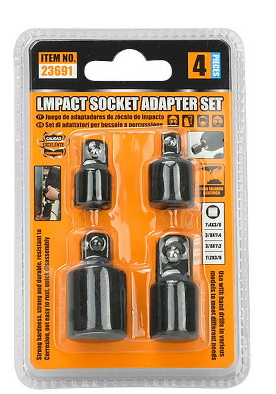 3-Piece Electric Hex Shank Socket Adapter with Steel Ball Connector