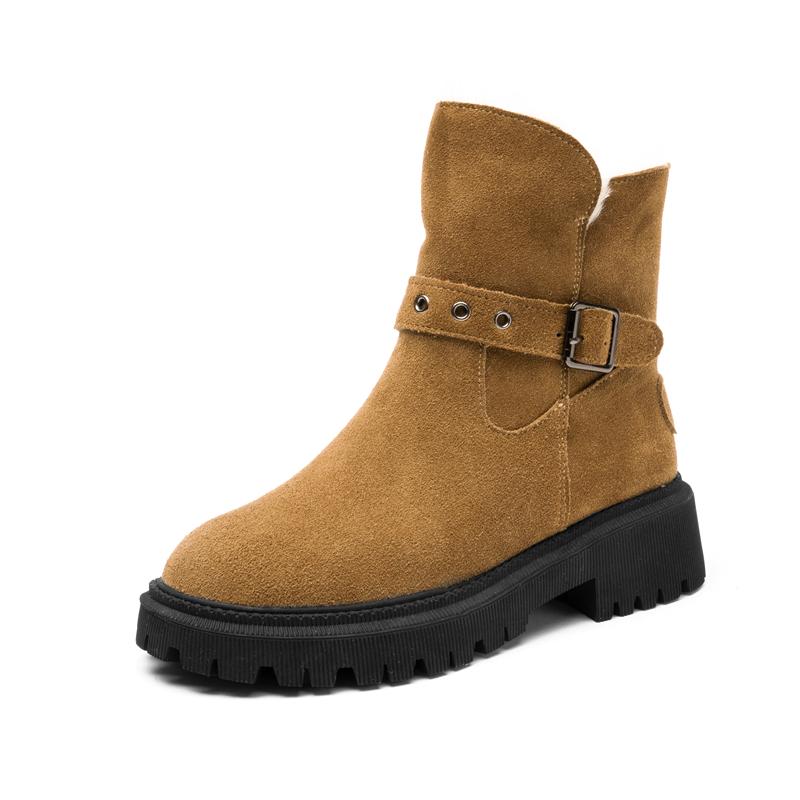 

Fashion AIYUQI Women s Snow Boots Suede Genuinen Leather New Large Size Thick Warm Women Winter Boots Casual Women s Ankle Boots 42 коричневый