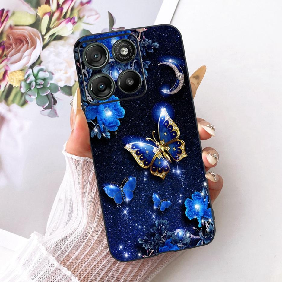 Für Motorola Moto G17 Power Case Moto G15 Niedliche Katze Blumen Bemalte Hülle Weiche TPU Handyhülle Für Motorola G15 Power MotoG17 Taschen