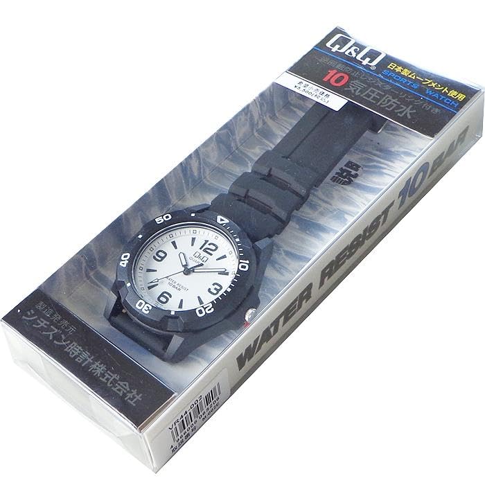 Citizen Sports 10 ATM Water Black Q&Q VR44-002 Men's Watch, Resistant,
