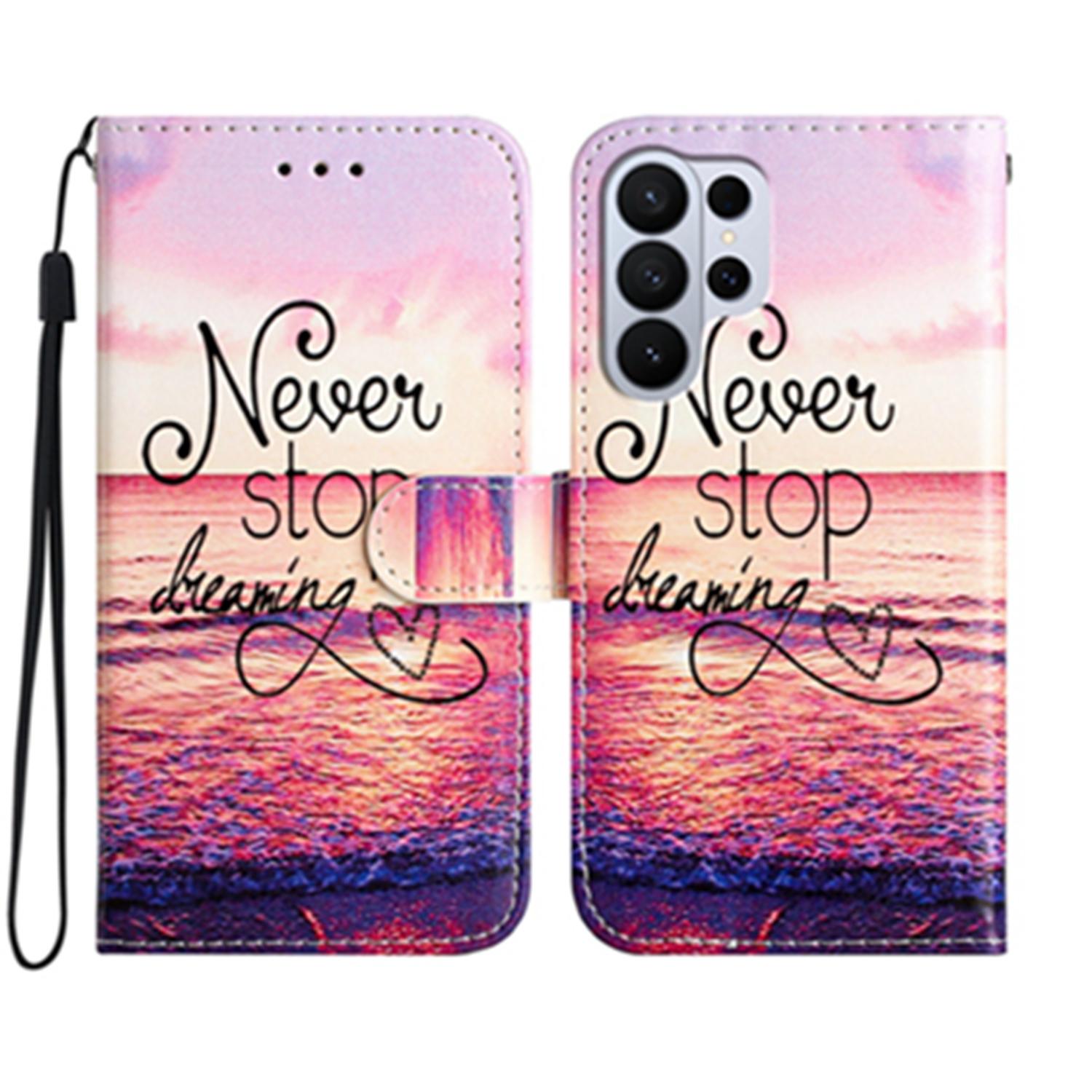 

For Samsung Galaxy S26 Ultra Wallet Case Printed Pattern PU Leather Stand Phone Cover with Strap