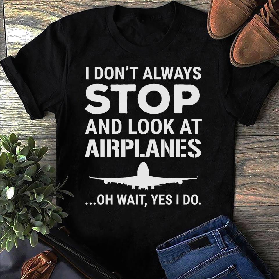 Funny Pilot Airplane T-Shirt Aviation Lover Tees Women T Shirt Cotton Tops S чёрный