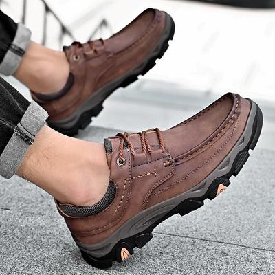Fashion Men's Shoes Casual Leather High Quality Lace-Up Oxford Shoes Hot Sale Male Comfortable Footwear 2025 Leather Male Outdoor Shoes