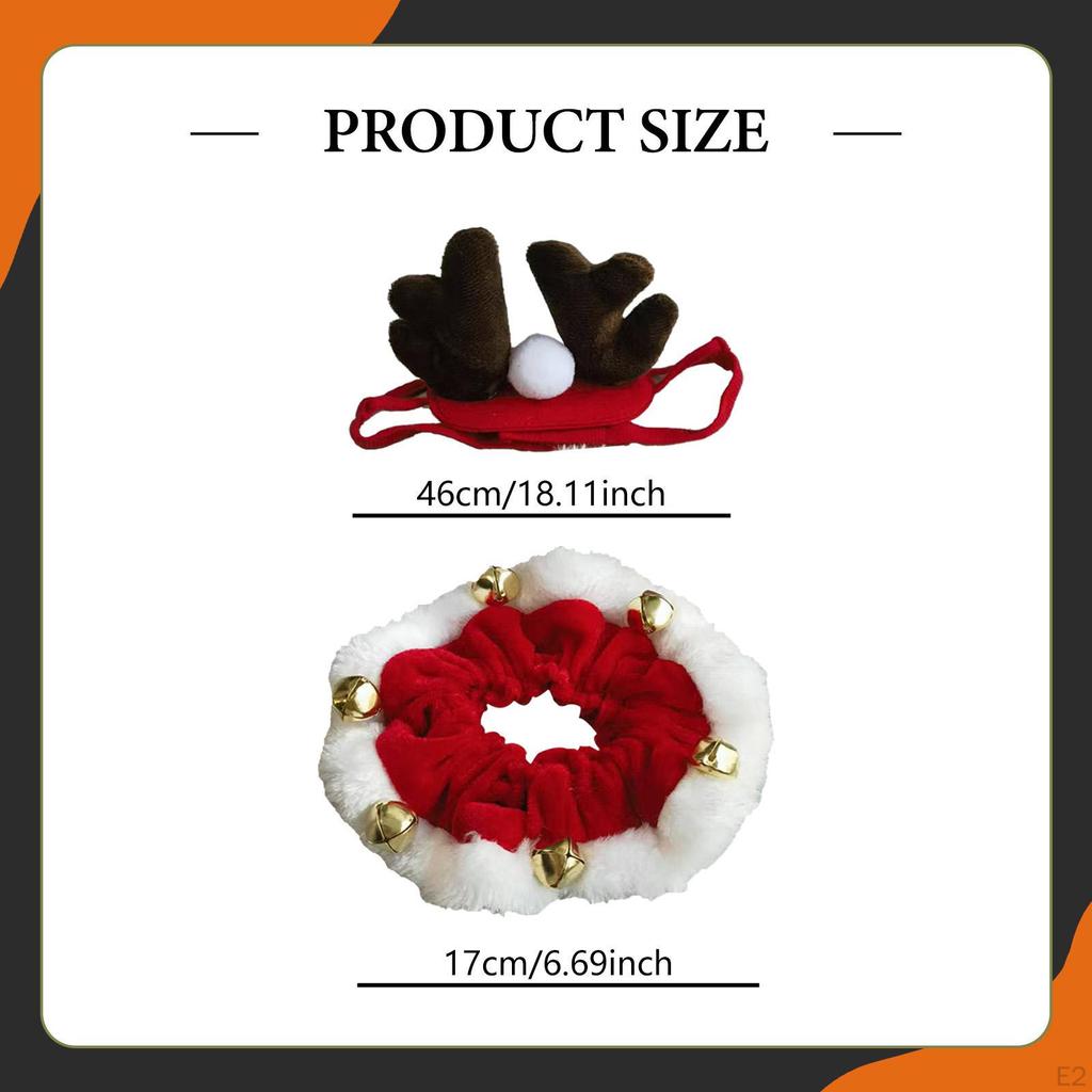 Pet Reindeer Headband and Neckwear, Costume Decorative Dress Up Holiday Neckwear Drool