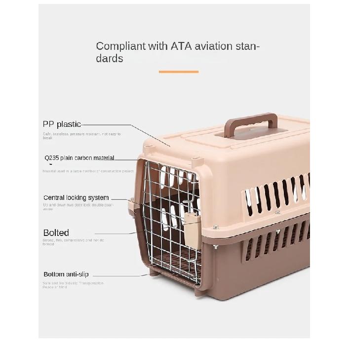 Outdoor Large Plastic Cat CageLarge Airline Pet CageCat Shipping Box Portable Pet Supplies