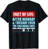 Nach Montag und Dienstag Kalender sagt WTF Lustiger Spruch T-Shirt