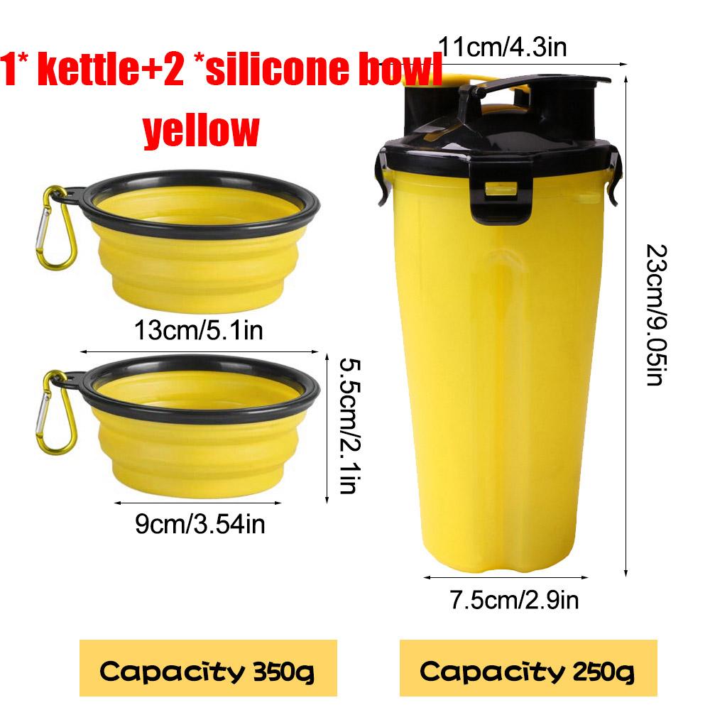 Portable 2 In 1 Pet Food Water Food Container with Folding Silicone Pet Bowls Outdoor Travel Dog Feeder Cup Pets Supplies
