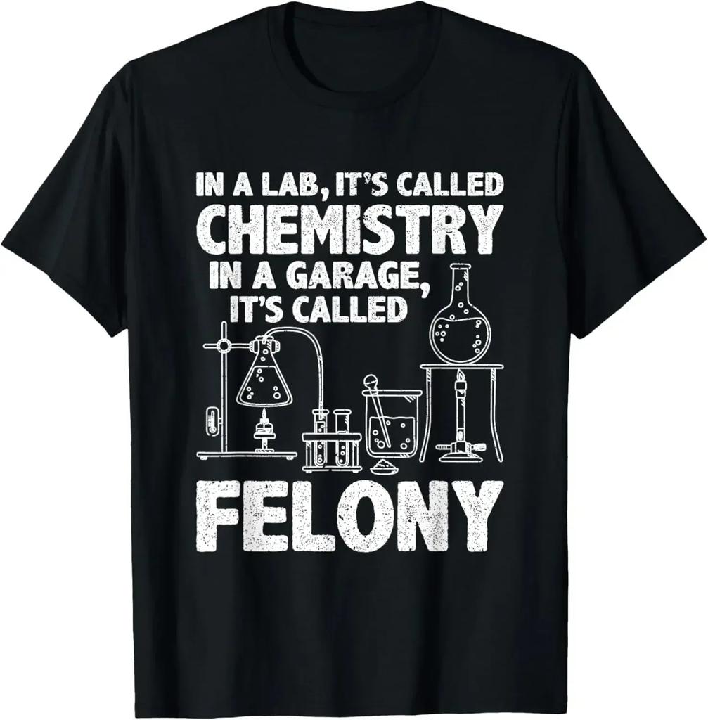 Vtipné chemické tričko Humor Učitel vědy Kočka Hříčka Grafické tričko Vintage Ležérní móda Streetwear Tričko s kulatým výstřihem