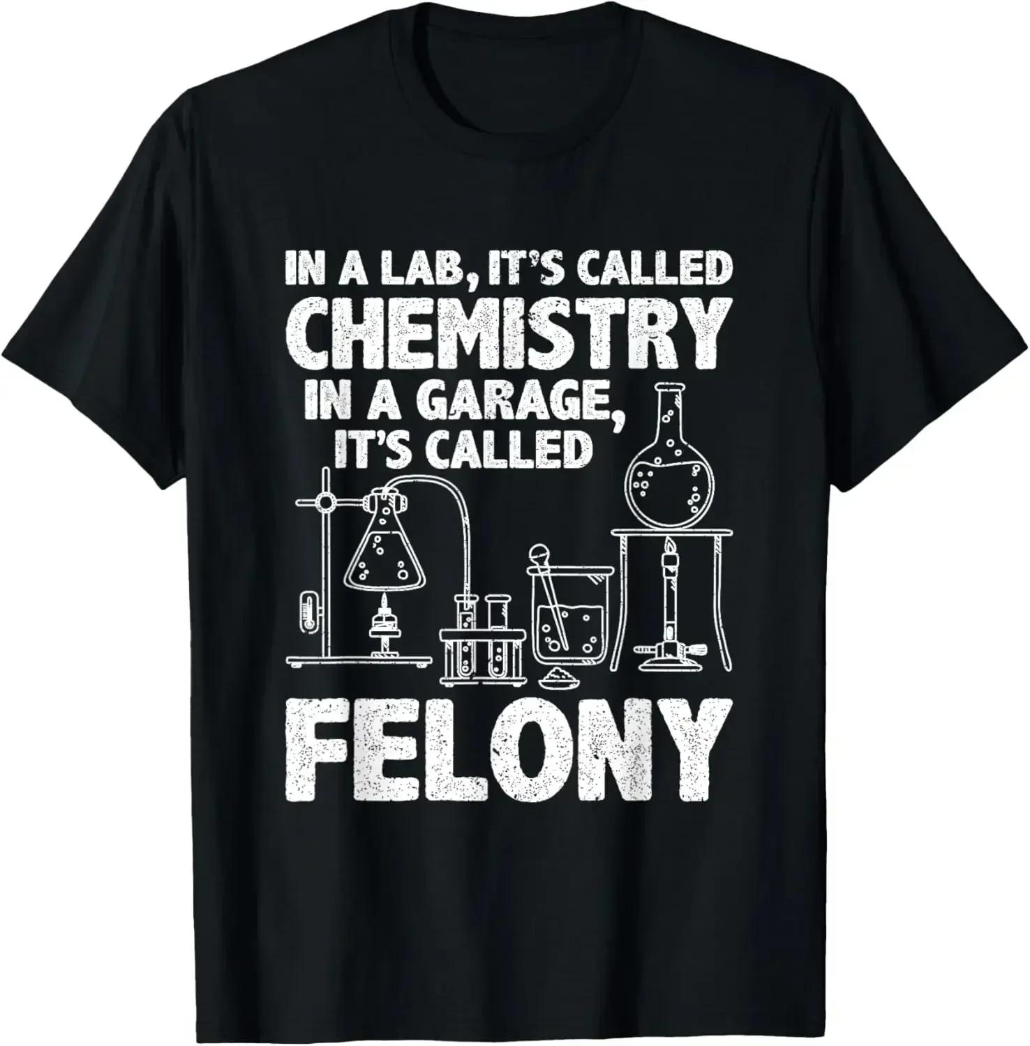 

HOT SALE Funny Chemistry T-shirt Humorous Science Teacher Cat Pun Graphic T-shirt Retro Casual Fashion Street Wear T-shirt 4XL