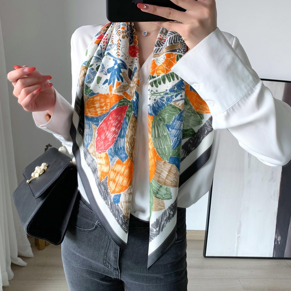 New Scarf Colorful Spots Temperament Trendy Breathable Shawl Scarf Twill Square Scarf