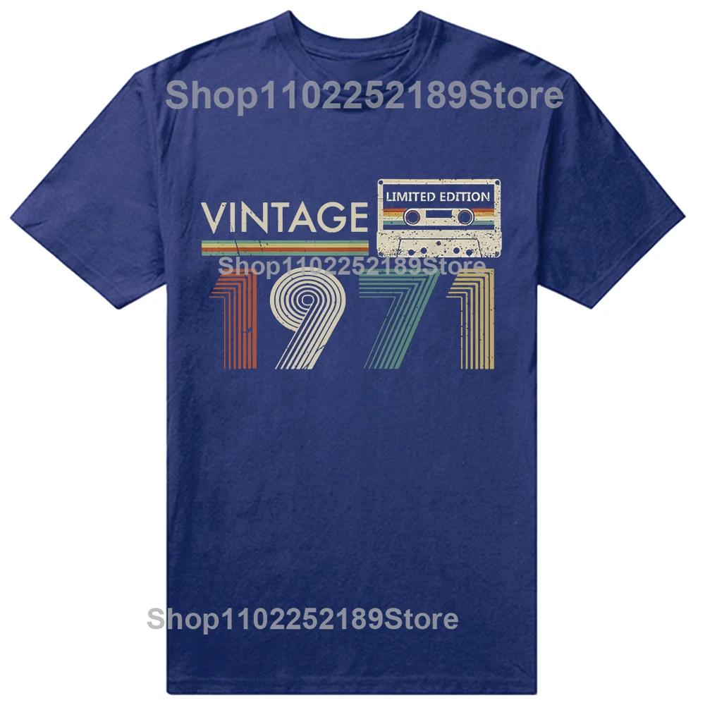 Vintage 1971 Begränsad Upplaga 54-årspresent Musik Kassett T-shirts Grafisk Streetwear Kortärmad Födelsedagspresenter T-shirt Herr