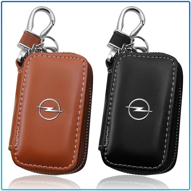 Leather Car Key Case Keychain Zipper Key Case Bag Accessories For Opel Astra H G Corsa Insignia Astra Antara Meriva Zafira Interior