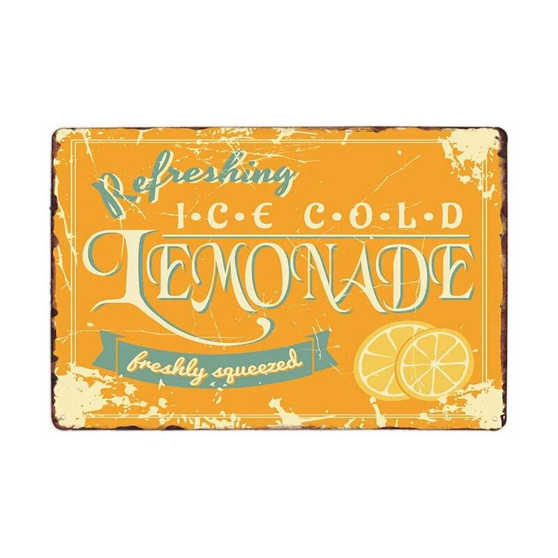 Lemonade Drink Candies Vintage Tin Signs Cafe Bar Pub Retro Wall Decor Metal Poster 20x30cm
