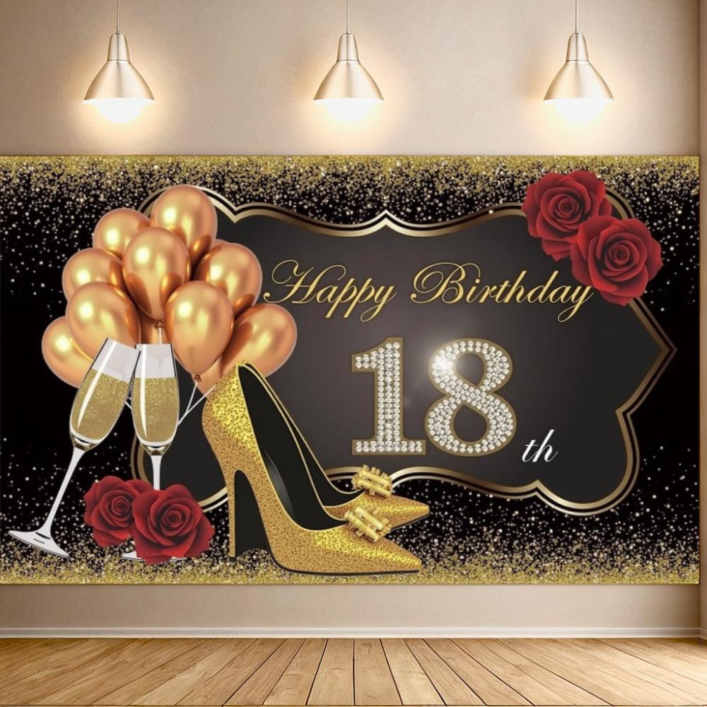 18. Geburtstag Dekorationen Jahre Alt Glitzer Ballons Party Hintergrund Geburtstag Kulisse Für Event Dekor Außen Innen