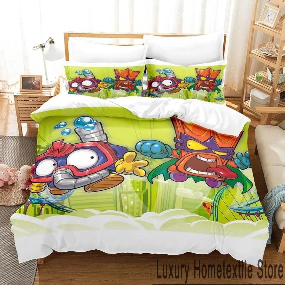 3D Print Super Zings Bedding Set Boys Girls Twin Queen King Size Duvet Cover Pillowcase Bed Boys Adult Home Textileextile