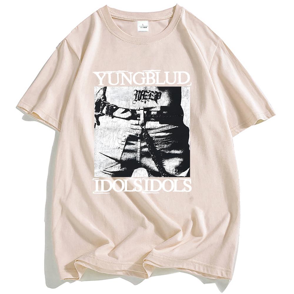Idols Tetování Tričko YUNGBLUD Zpěvák Potisk Trička Bavlna Krátký Rukáv Letní Tričko Unisex Streetwear Hip Hop Pánská Trička Top