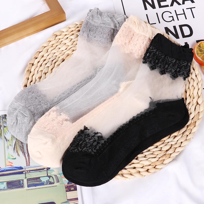 Sexy Spitze Mesh Fishnet Socken Gemischte Faser Transparente Stretch Elastizität Knöchel Net Garn Dünne Frauen Coole Socken