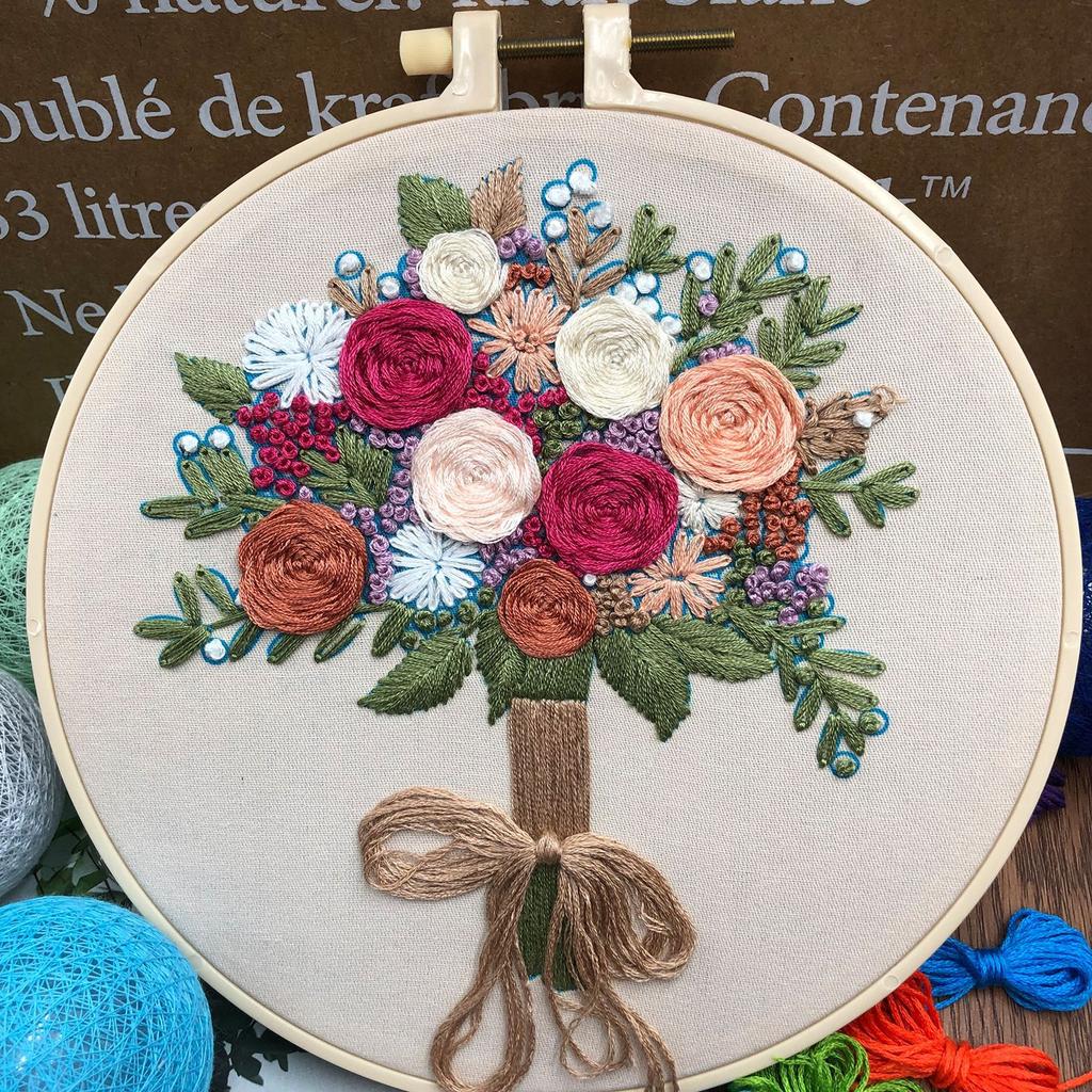 1pc Handmade Bouquet DIY Embroidery Beginner's Kit