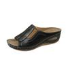 Summer New Sandals Women's Retro Wedge Heel Sewing Line Large Size Women's Slippers
