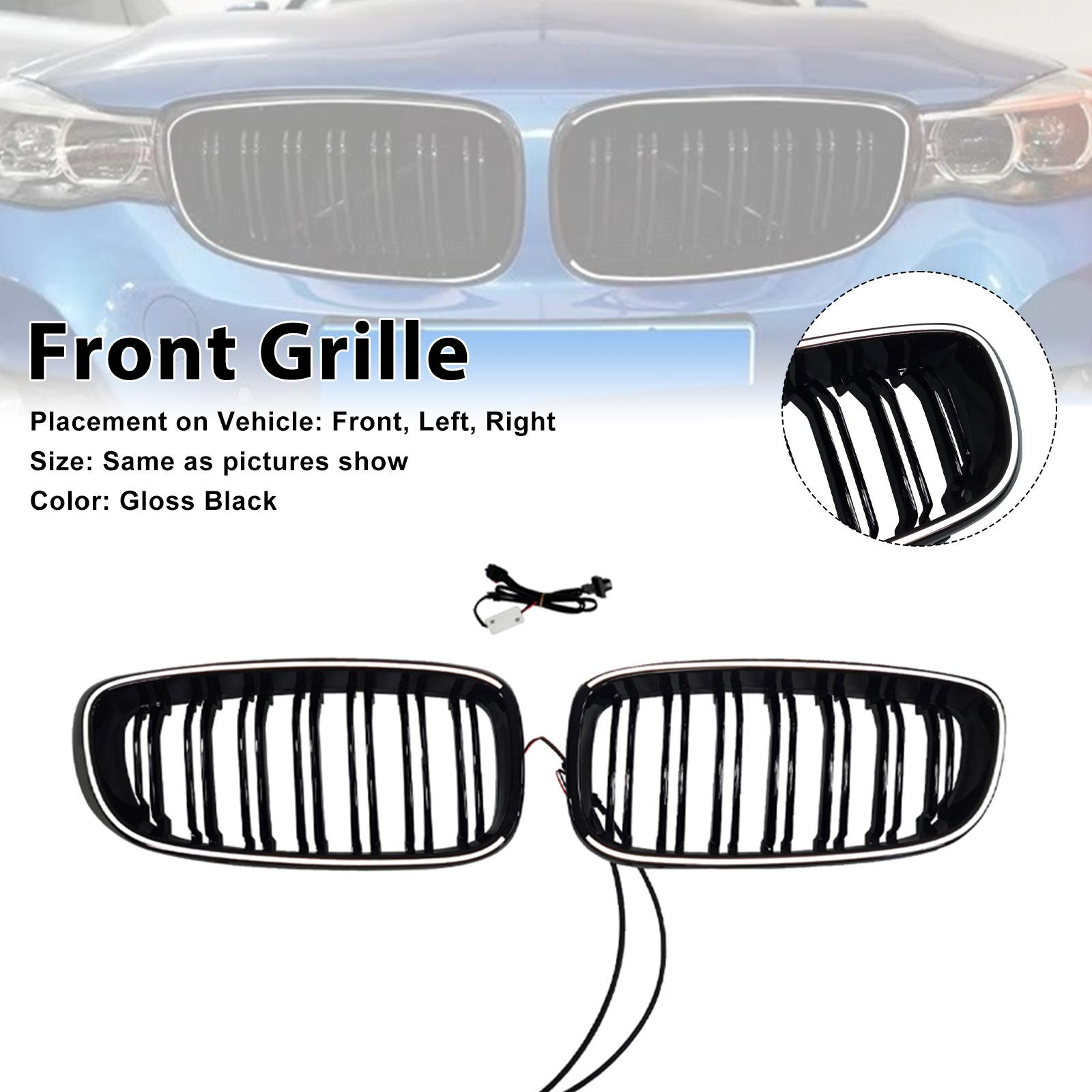 

Dual Slat Front Bumper Grille Fit BMW 3 Series F34 GT 2013-2019 Gloss Black