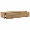 Wall Mounted Shelf with Drawers Artisan Oak Finish 100 x 36 x 19 cm