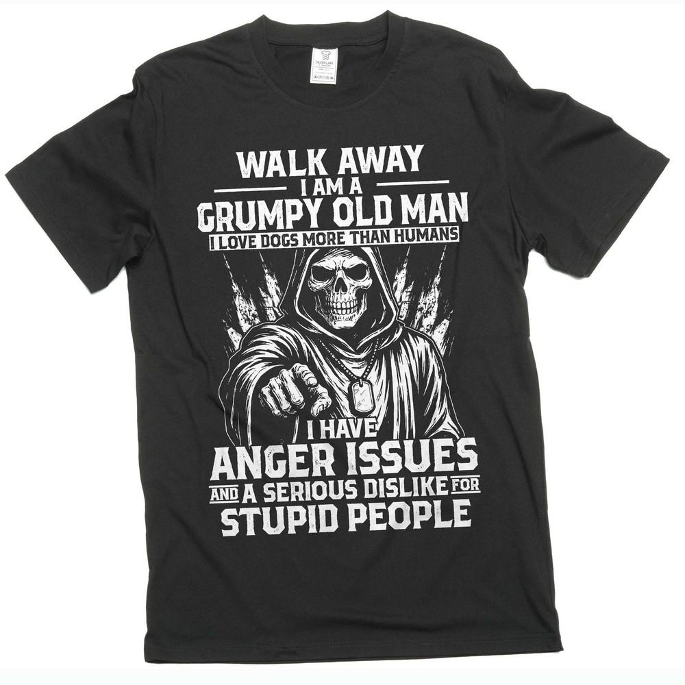 Men's Grumpy Old Man Shirt Walk Away Tee Grandpa Grandfather Birthday Gift Tee
