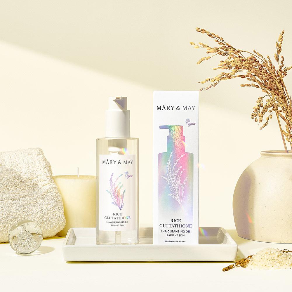 Mary&May Rice Glutathione LHA Cleansing Oil 200ml - Deep Purify Clean, Korean