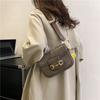 New high-end ribbon contrasting color saddle bag versatile single shoulder diagonal span trendy women's bag
