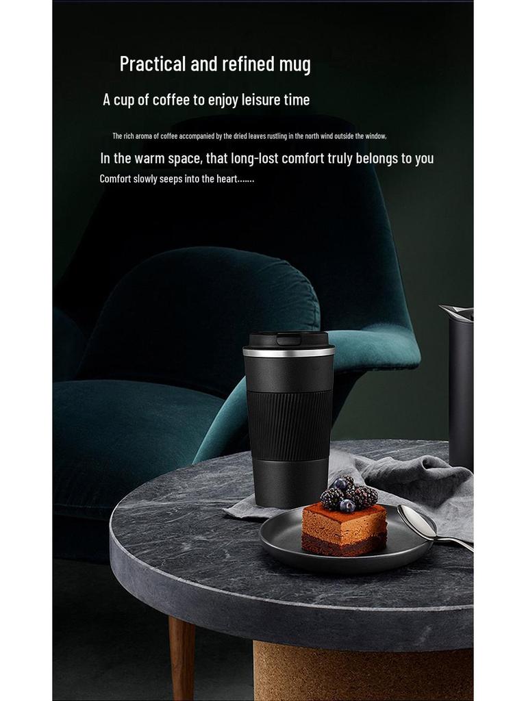 3rd Gen Stainless Steel & Silicone Insulated Coffee Cup - Portable, Stylish Business Gift with Logo Printing