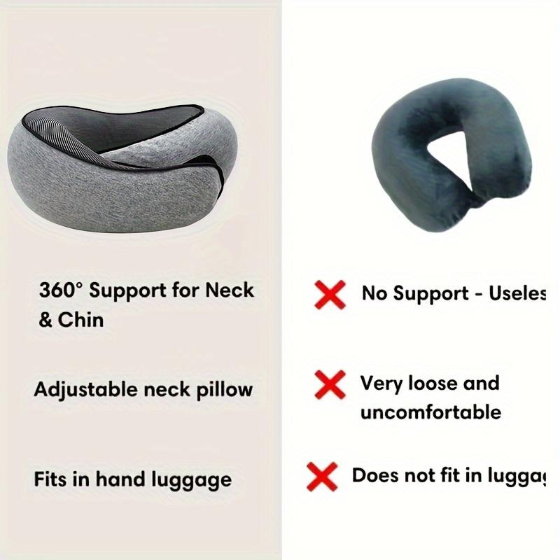 A Durable U-Shaped Travel Pillow Made of That Provides Soft Neck Support And Retains Its Shape, Perfect for Use On Airplanes.