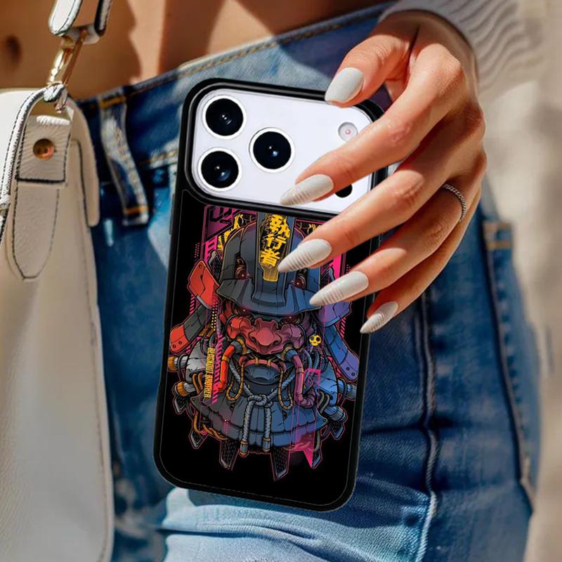 Samurai Mask Helmet soft Phone Case For iPhone 17 Air 14 15 13 12 Max Cover For Apple 16e 11 Pro Max Plus Coque