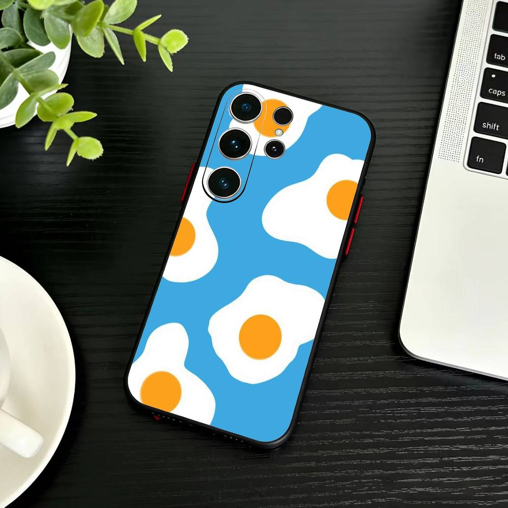 Fried Egg-ins Phone Case For Samsung S26,S25,S24,S23,S22,S21,S20,Plus,Fe,Lite,Others Black Cover