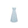 Blue suspender floral dress women's summer new high-end tea break style French temperament long dress