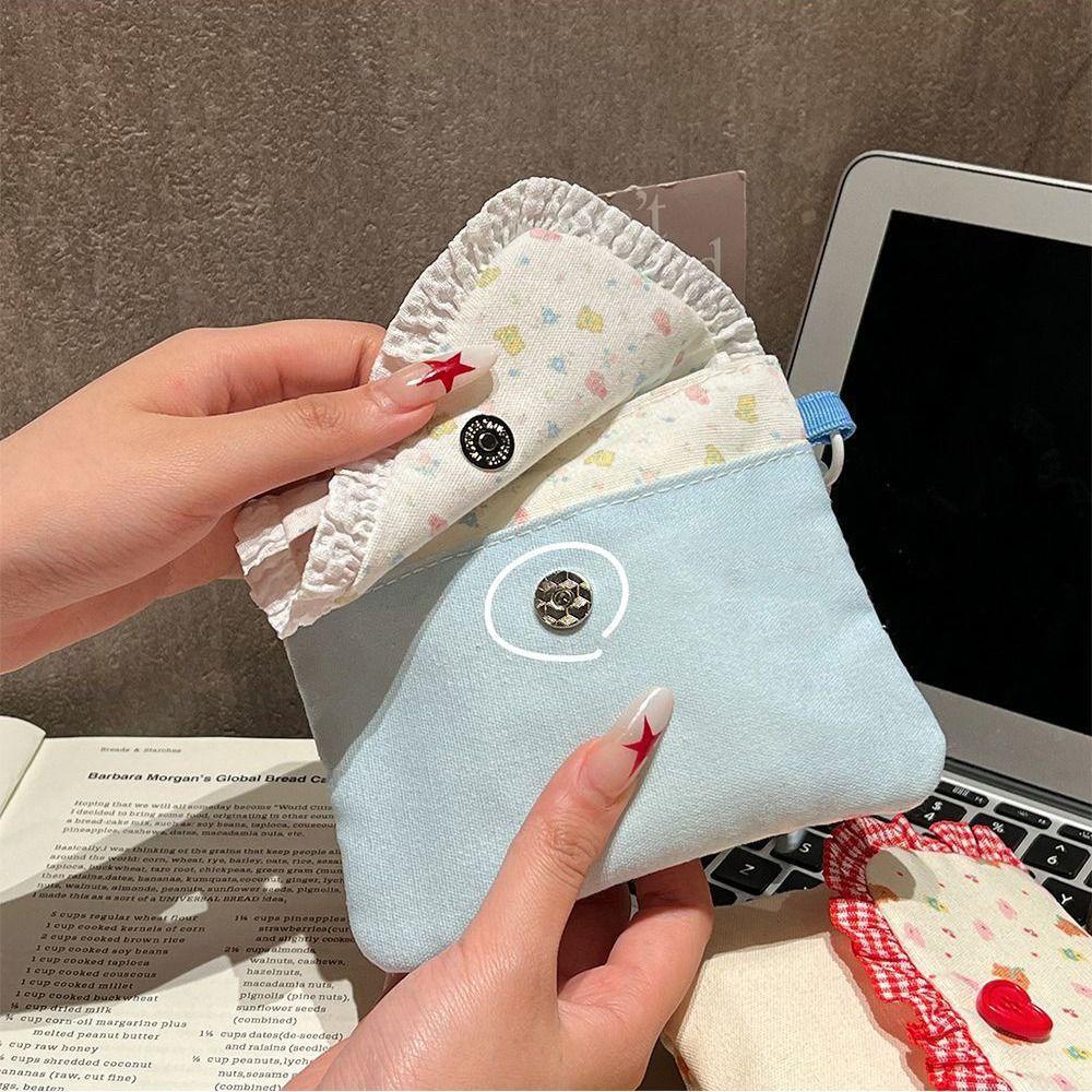 Printed Sanitary Napkin Storage Bag Purse Mini Cosmetic Bag Cute Floral Makeup Bag Student