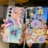 Suitable for Samsung S24 Ultra Mobile Phone Case S23 Laser Flower A55/A15 Electroplated Imd Double Sided Coating Cover
