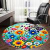 1pc Office Carpet Chair Mats Colorful Spring Floral Pattern Perfect for Decorating Office Chairs, Living Rooms, Or Bedrooms