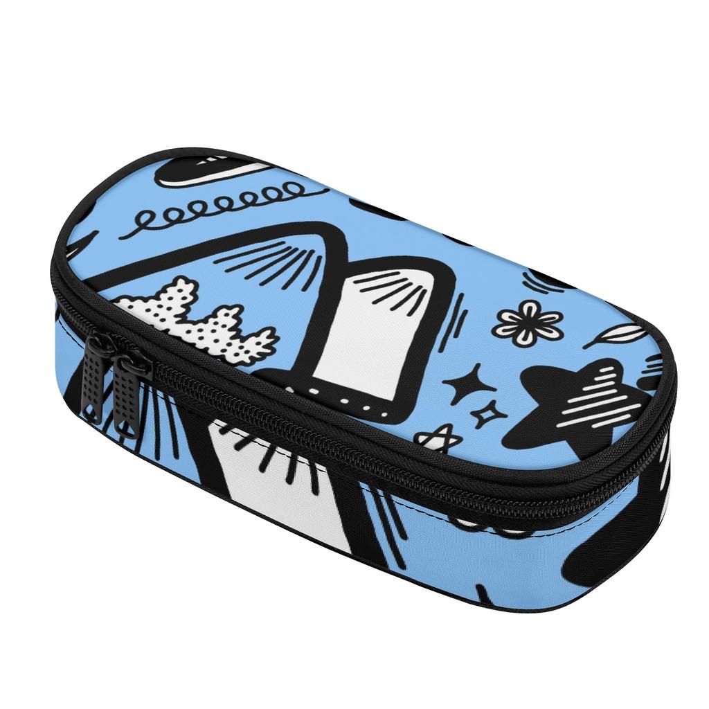 Pencil Case Roomy Interior Zipper Closure Durable Polyester Fabric with Main Compartment Mesh Pocket and Pen Slots for Boys Girls