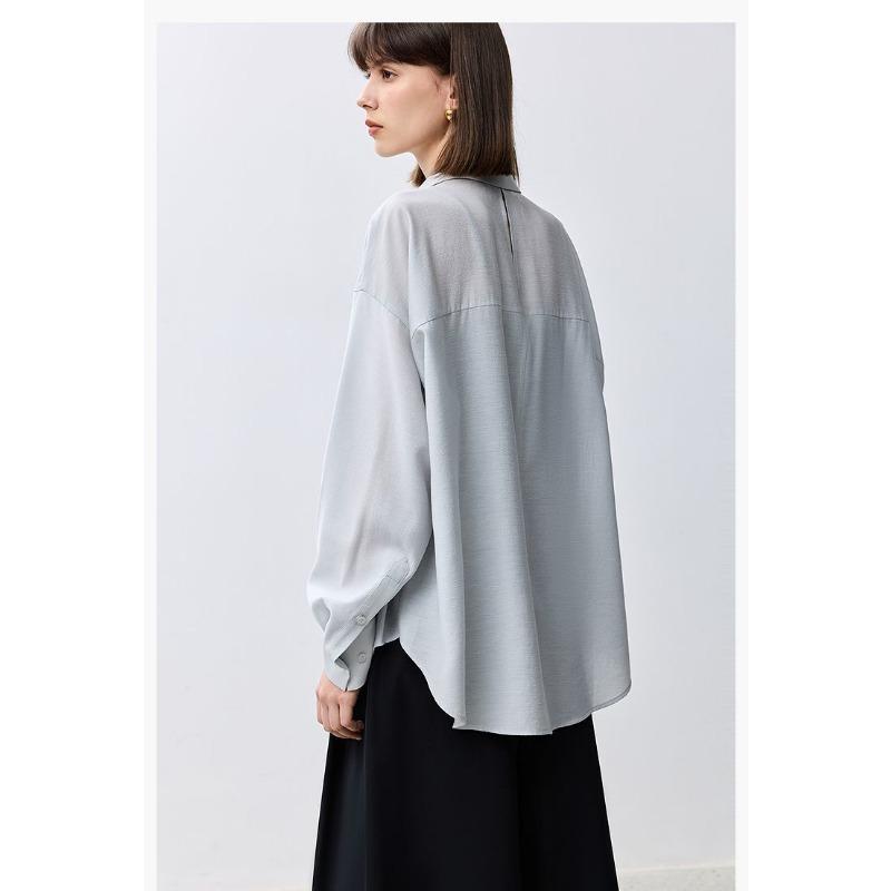 Solid Color Button Long Sleeve Cardigan Women's Spring and Autumn Shirt Flower Embroidered Top