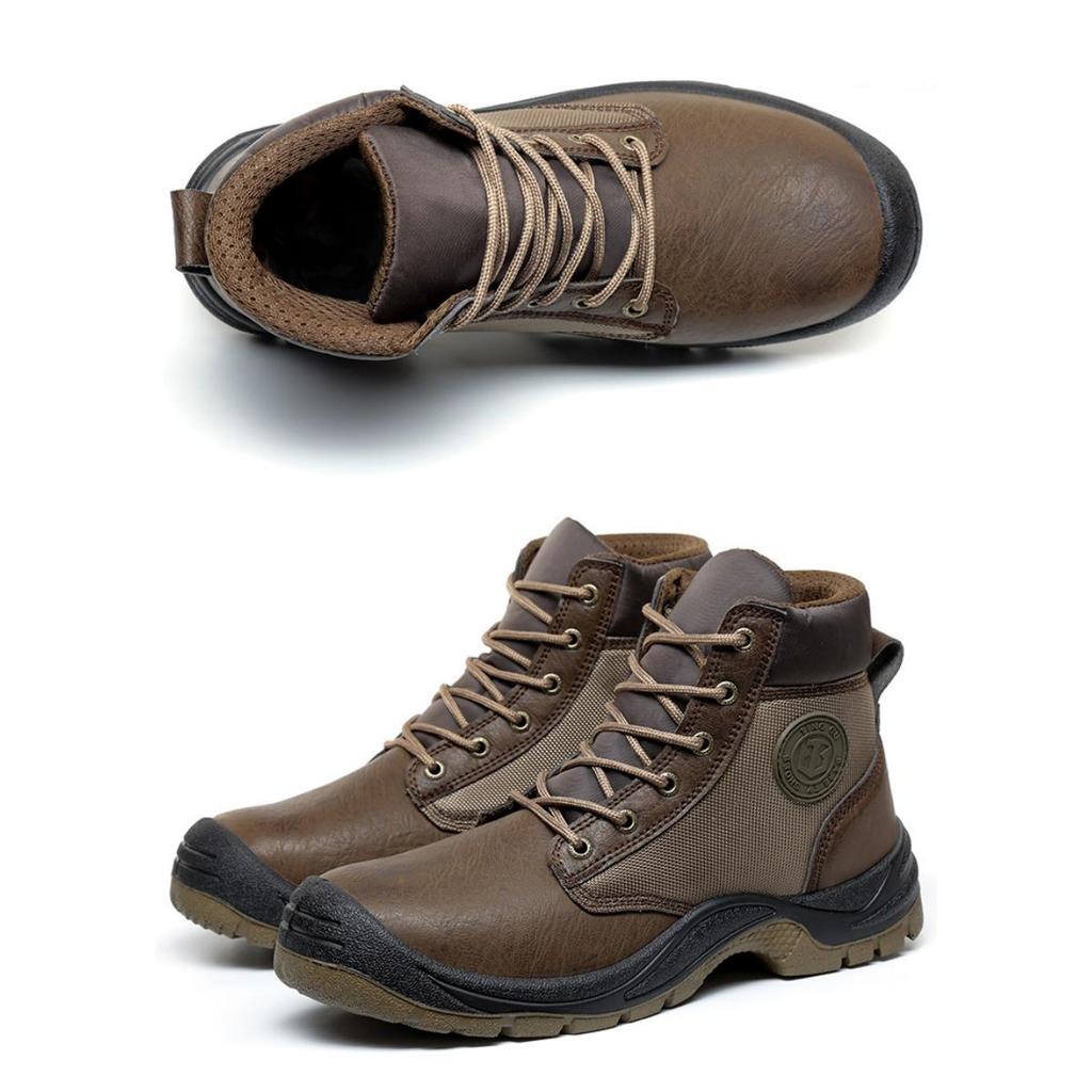 Scarpe Antistatiche da Lavoro per Uomo, Scarpe da Lavoro Antisfondamento Alte alla Caviglia e Antiperforazione, Scarpe di Protezione di Sicurezza Resistenti all'Usura