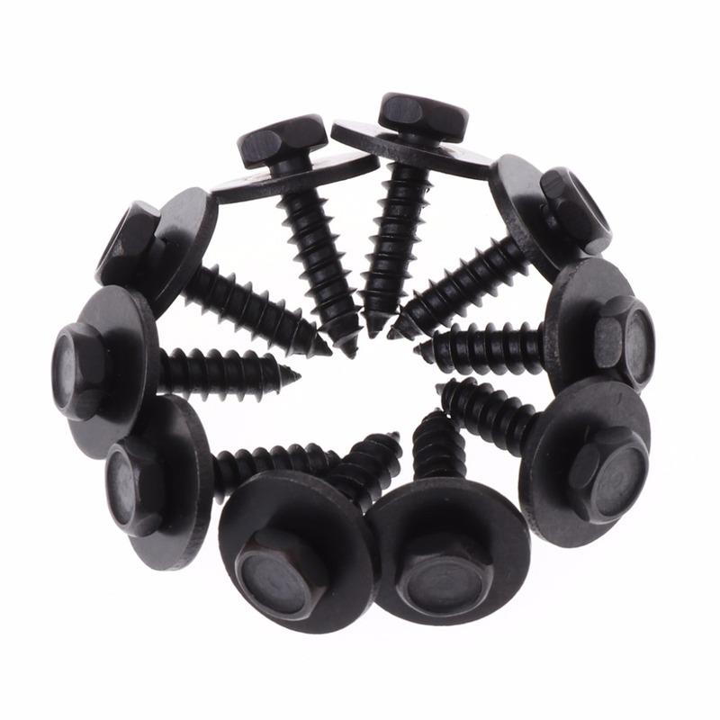 10 Pcs/set Universal Car Auto 4.8x19mm Self-Tapping Screws Captive Loose Washer 8mm Hex Head