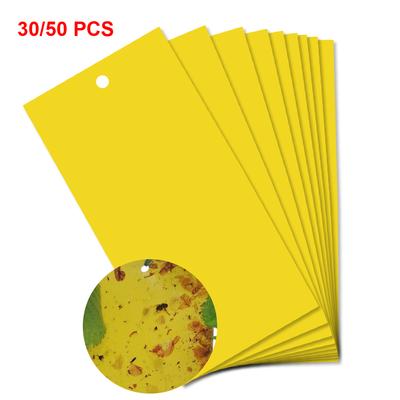 Flying Insect Catching Control Sticker 30/50 Pcs Yellow Garden Insect-proof Double-sided for Greenhouse Home Garden