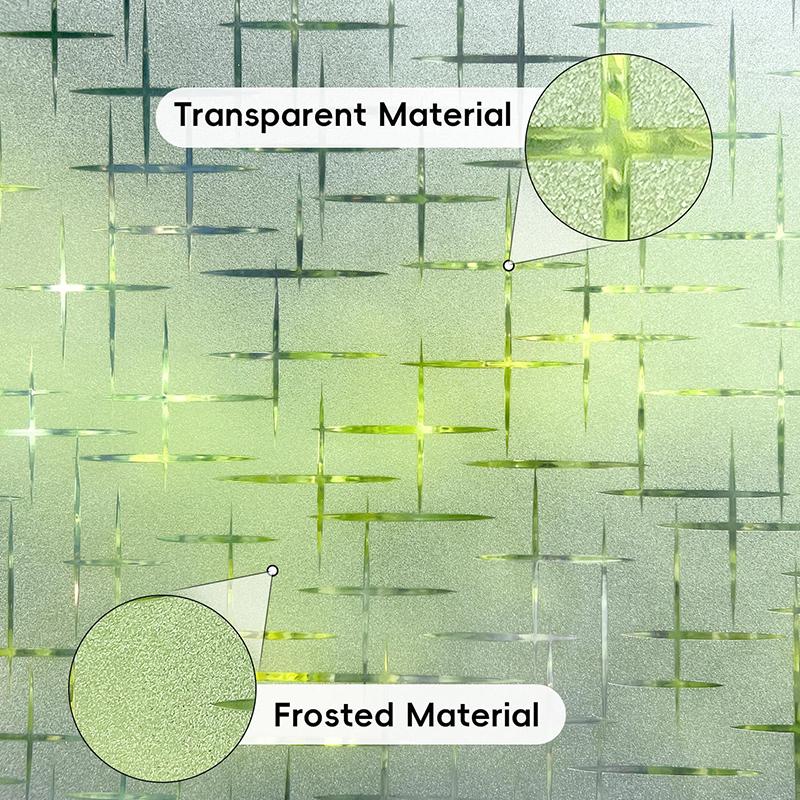 Cross Rainbow Frosted Window Film Privacy Stained Cling Static Glass Sticker