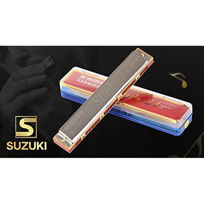 SUZUKI -24H C 24-Hole Diatonic Harmonica (C Key) Silver