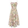 Neue Kaffeepause Französisches High-End Chiffon langes Kleid Ölgemälde Blumiges Trägerkleid Zweiteiliges Set Damen Sommer