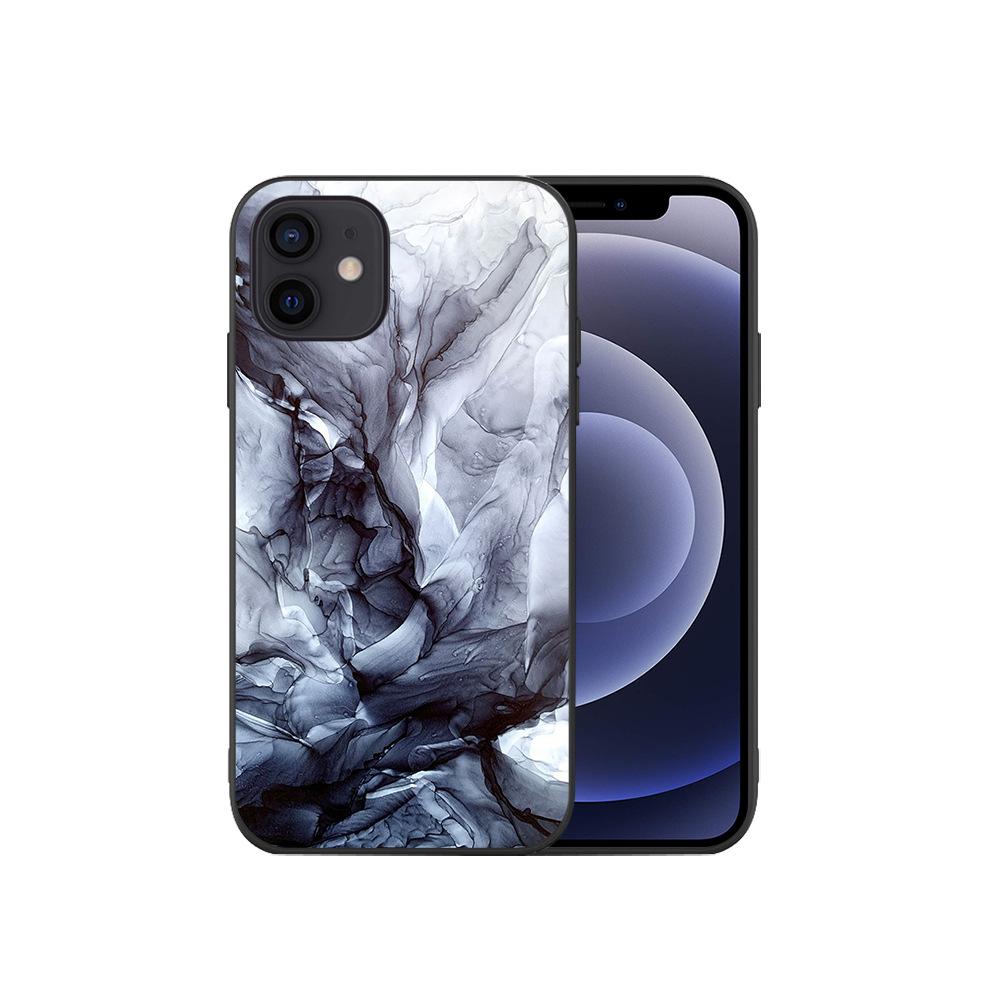 

Подходит для iPhone16, мягкий чехол для мобильного телефона, новый чехол для Apple 11 Simple Ink Marble Painted Mobile Phone Case 15plus