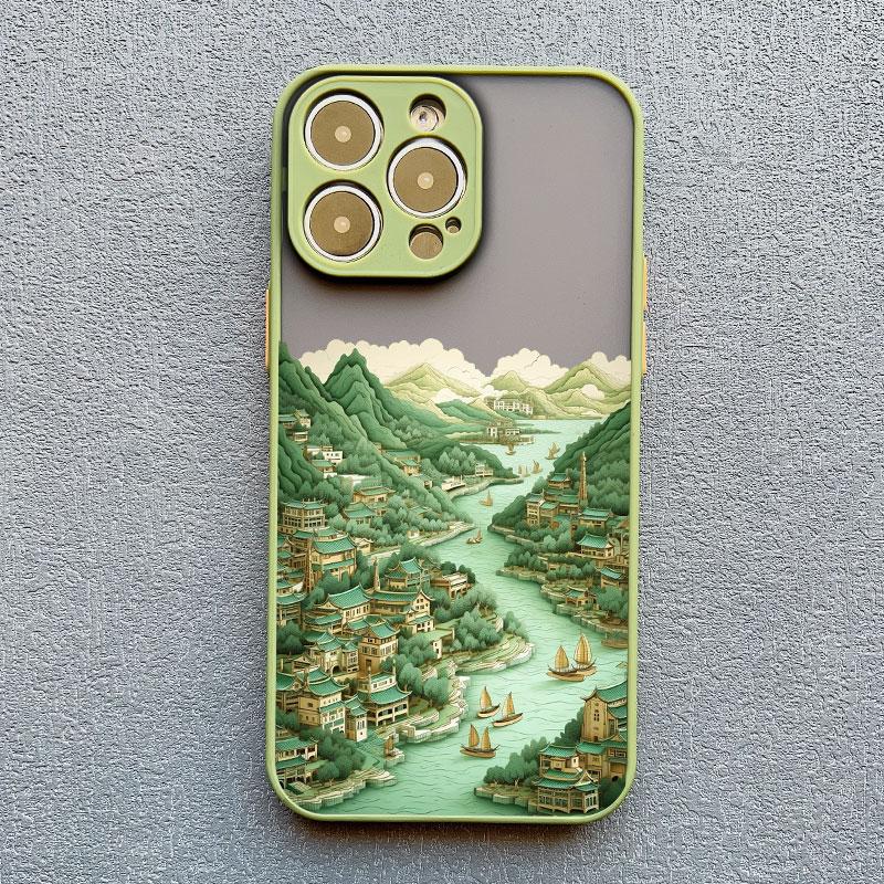 Handyhülle Für iPhone 17 15 11 16 Pro Max 13 12 Pro Max 14 Plus X XR XS Mode Prächtige Berge und Flüsse Landschaftsabdeckung