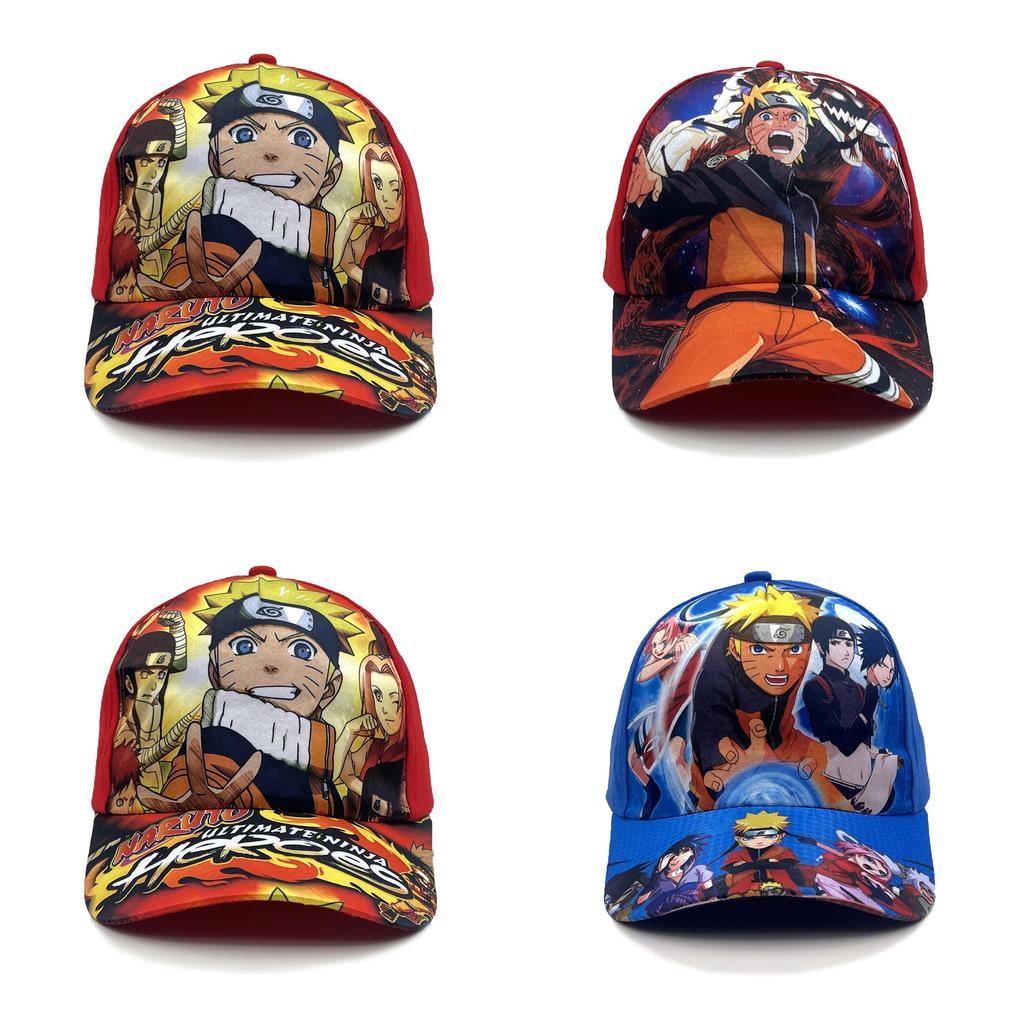 Naruto Pattern Cartoon Childrens Hat With Sunshade And Cotton Material For Outdoor Fun