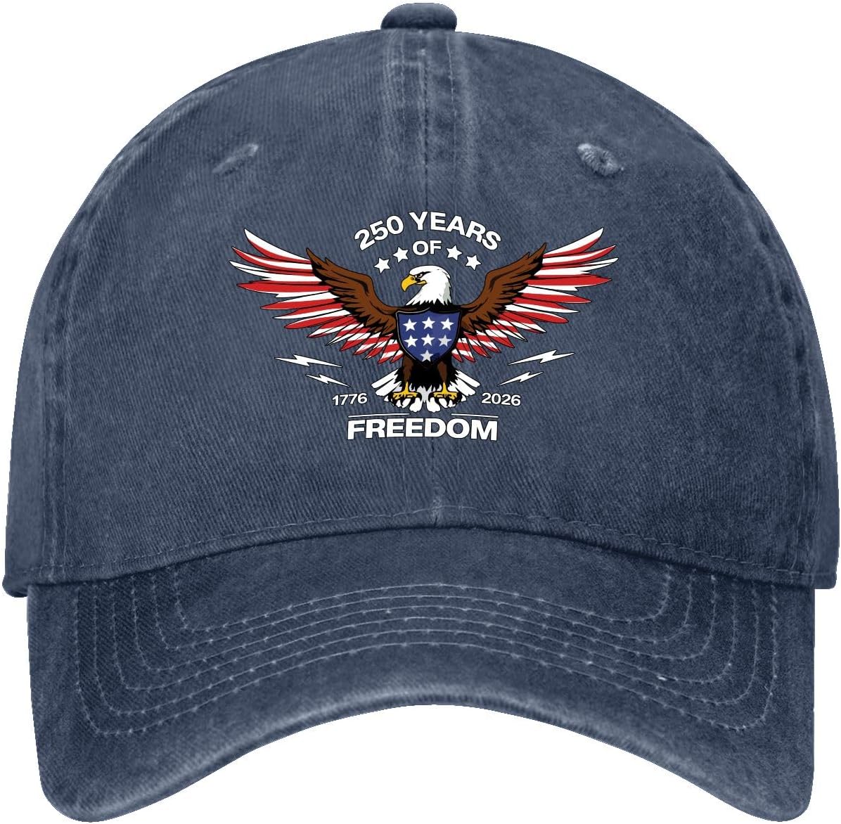 US TH Anniversary th Anniversary US Patriotic Design Hats for Unisex Vintage Washed Distressed Baseball Cap One Size